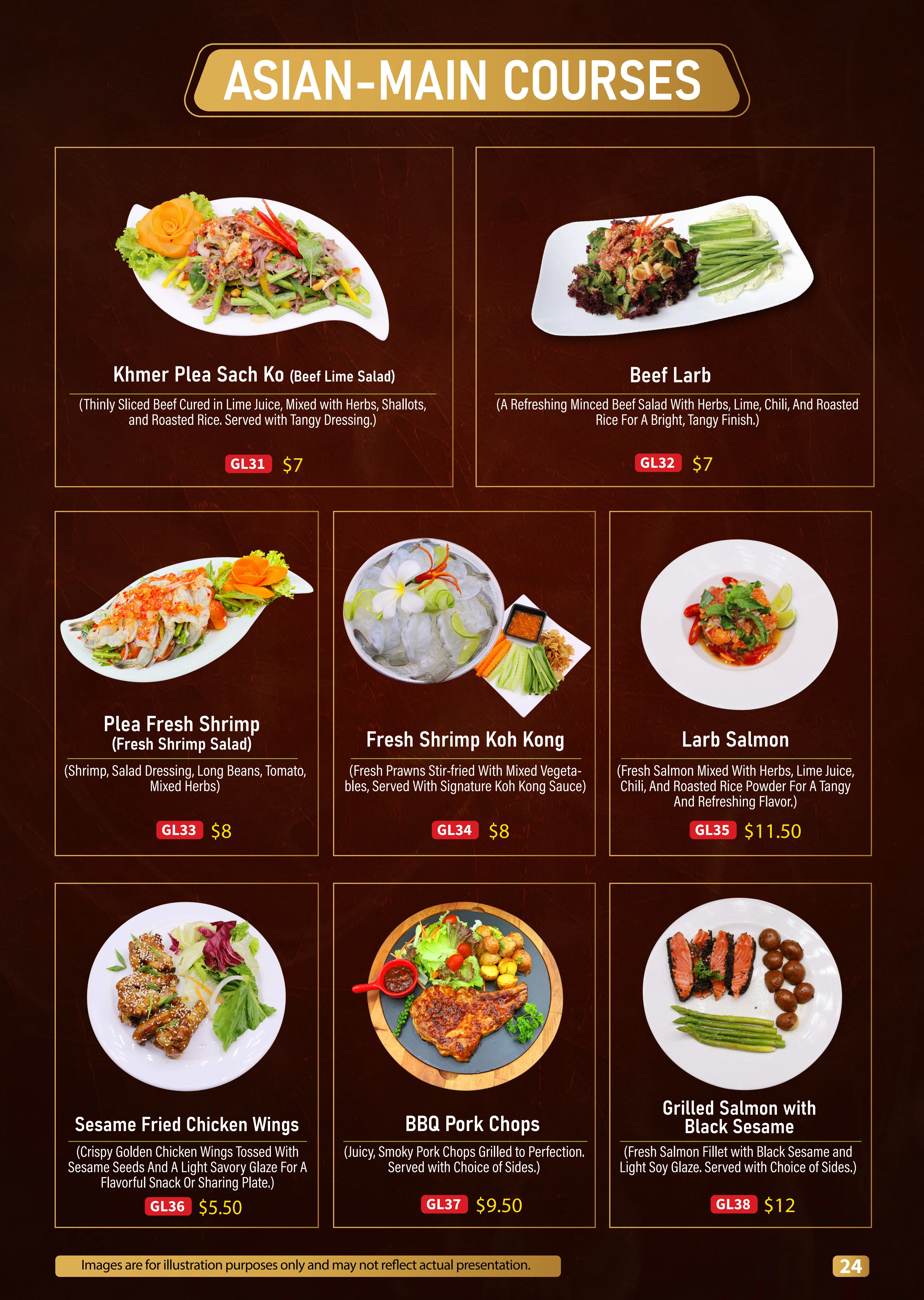 Asian Main Courses Menu 5